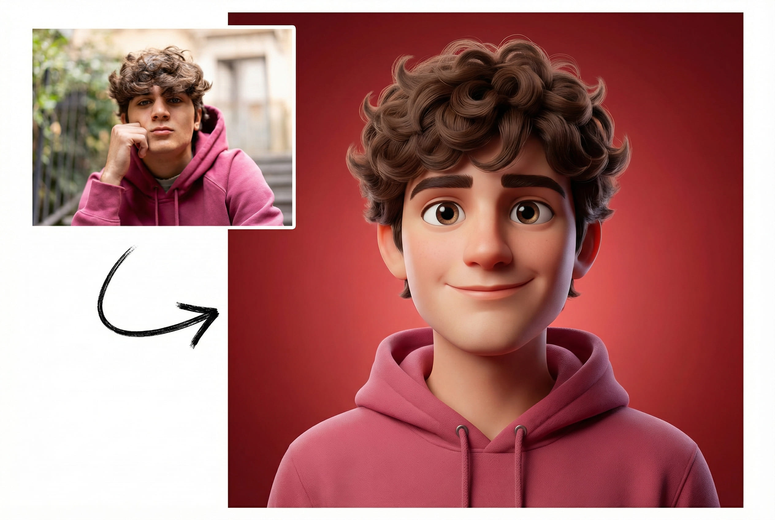 3D Pixar-style character comparison