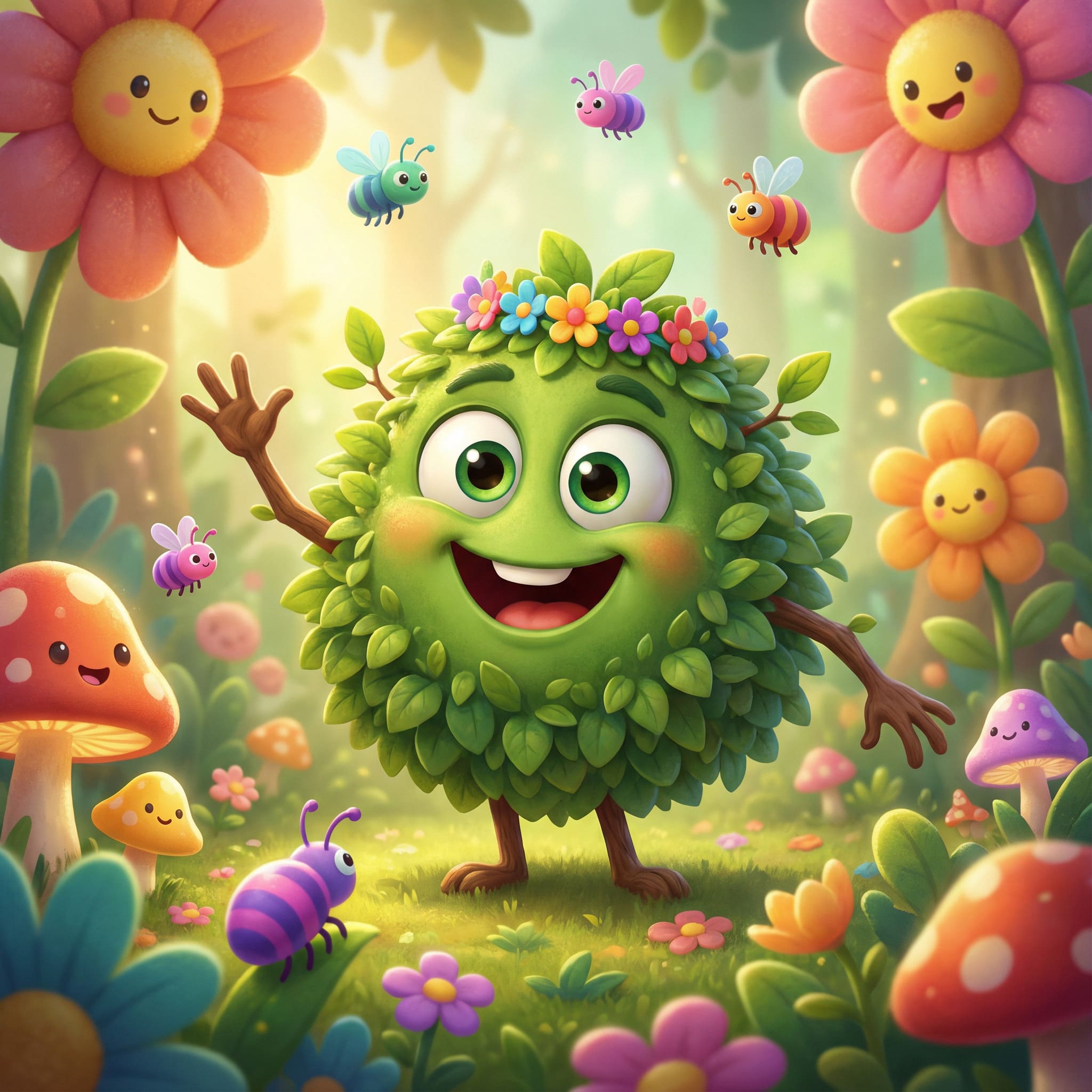 Pixar-Style Talking Plant AI Image