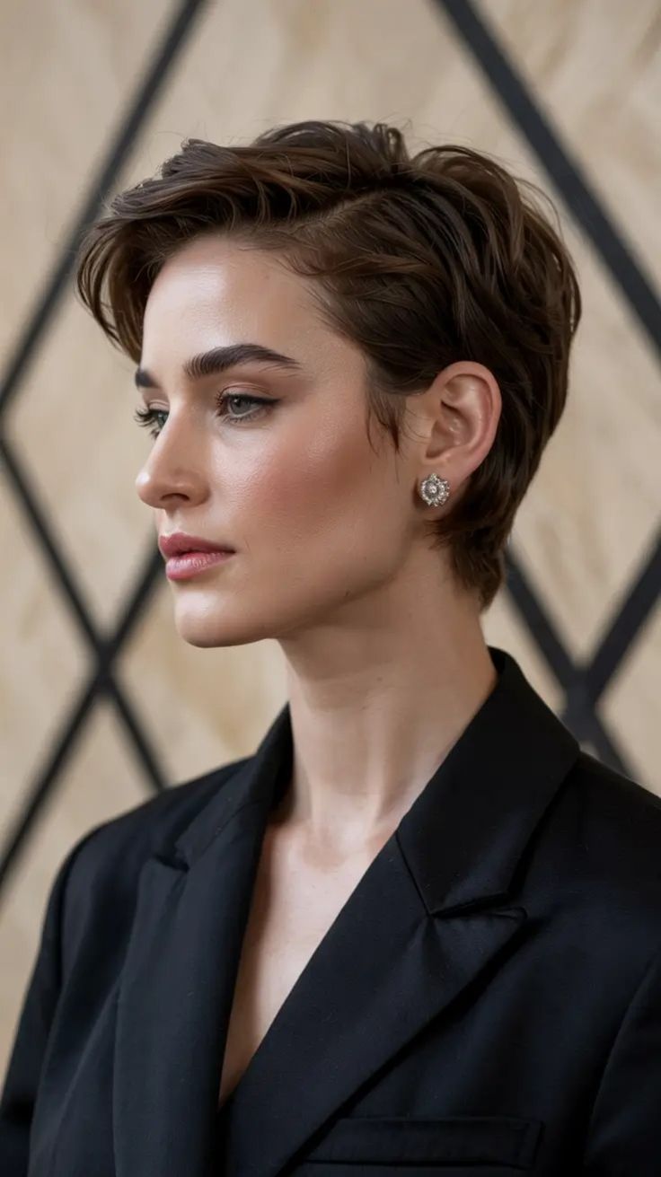 Coupe pixie lisse pour cheveux lisses