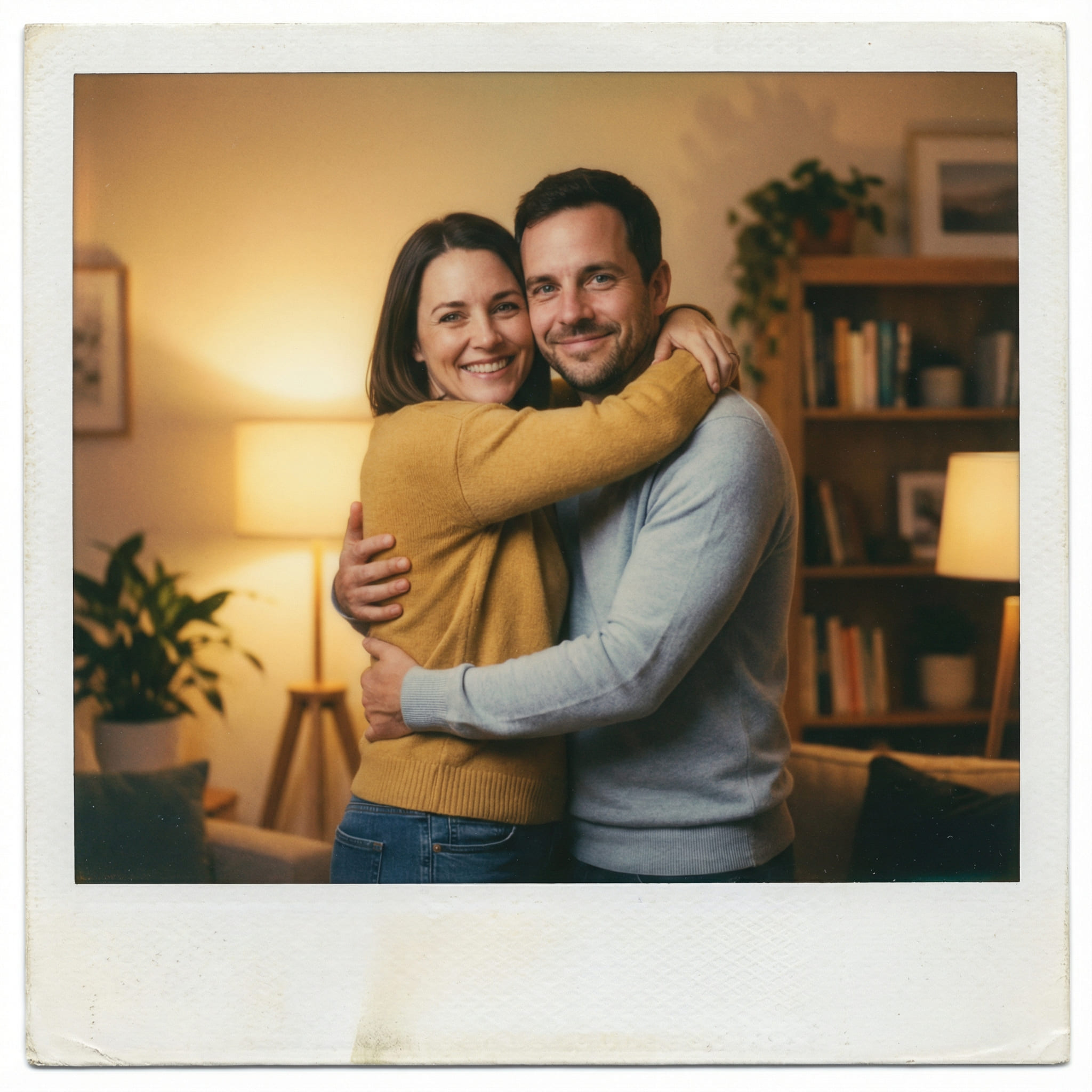 Portrait de couple Polaroid IA généré après