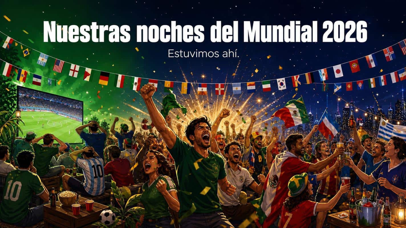 Portada de Facebook del grupo de hinchas del Mundial 2026, generada con IA