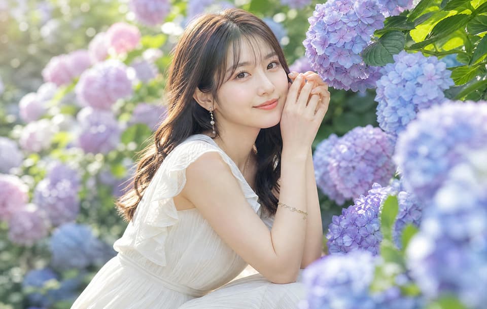 紫陽花ポートレートサンプル