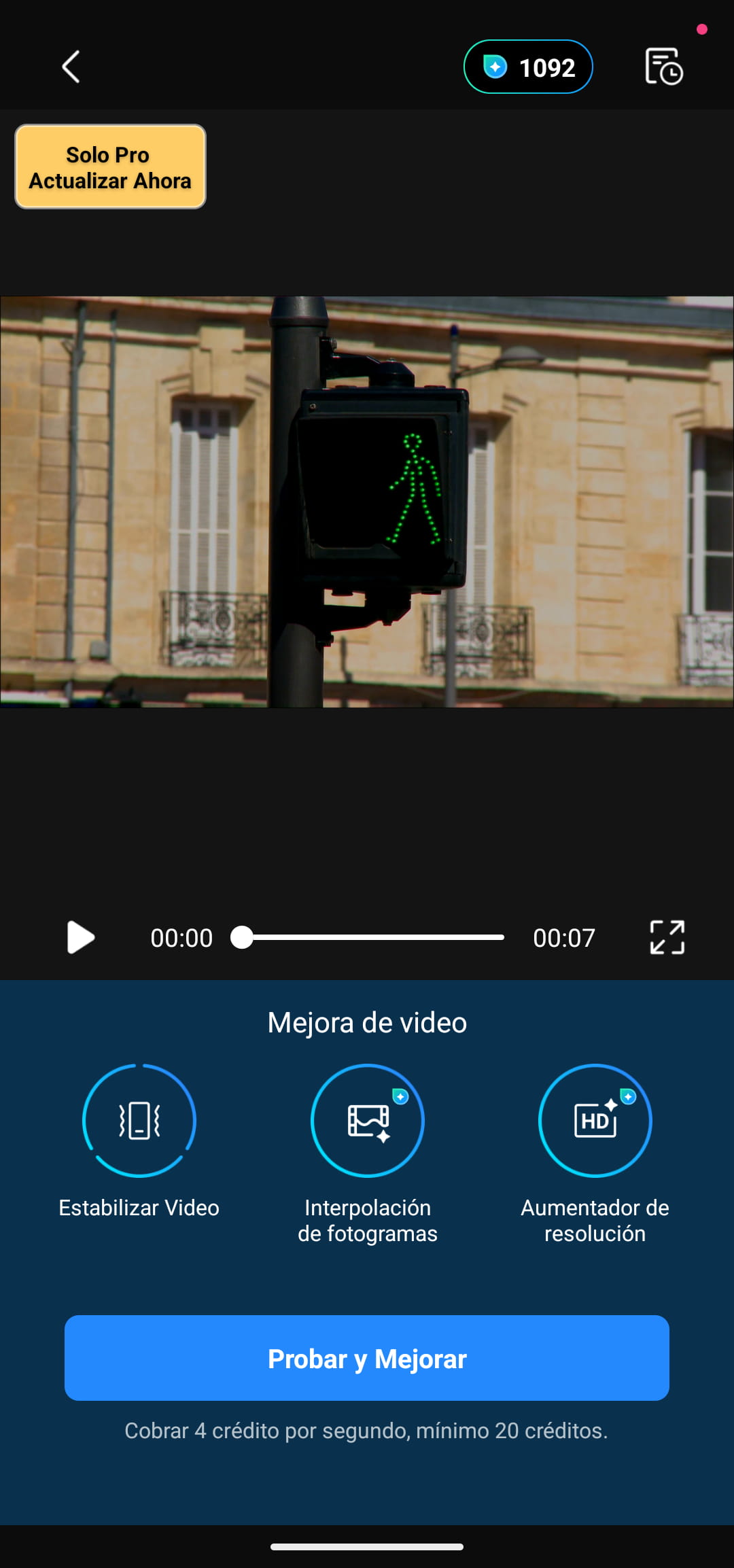 Ajuste IA para aclarar videos