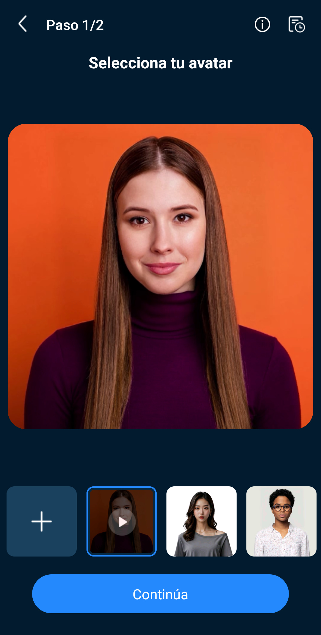 Función Avatar Parlante de PowerDirector en dispositivo móvil