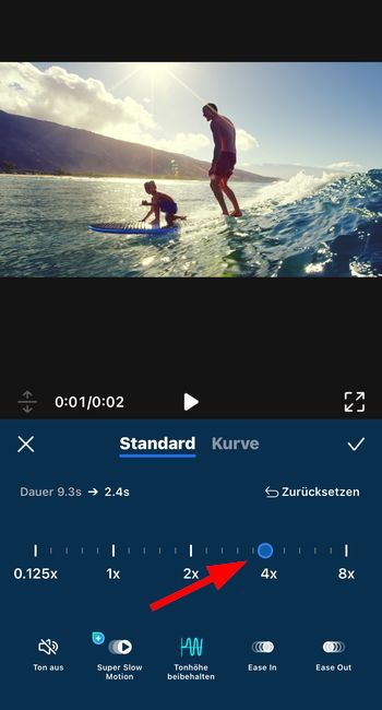 Geschwindigkeit des Videos verändern