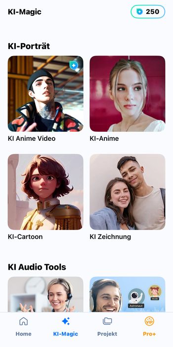 Die Funktion KI-Anime-Video in PowerDirector