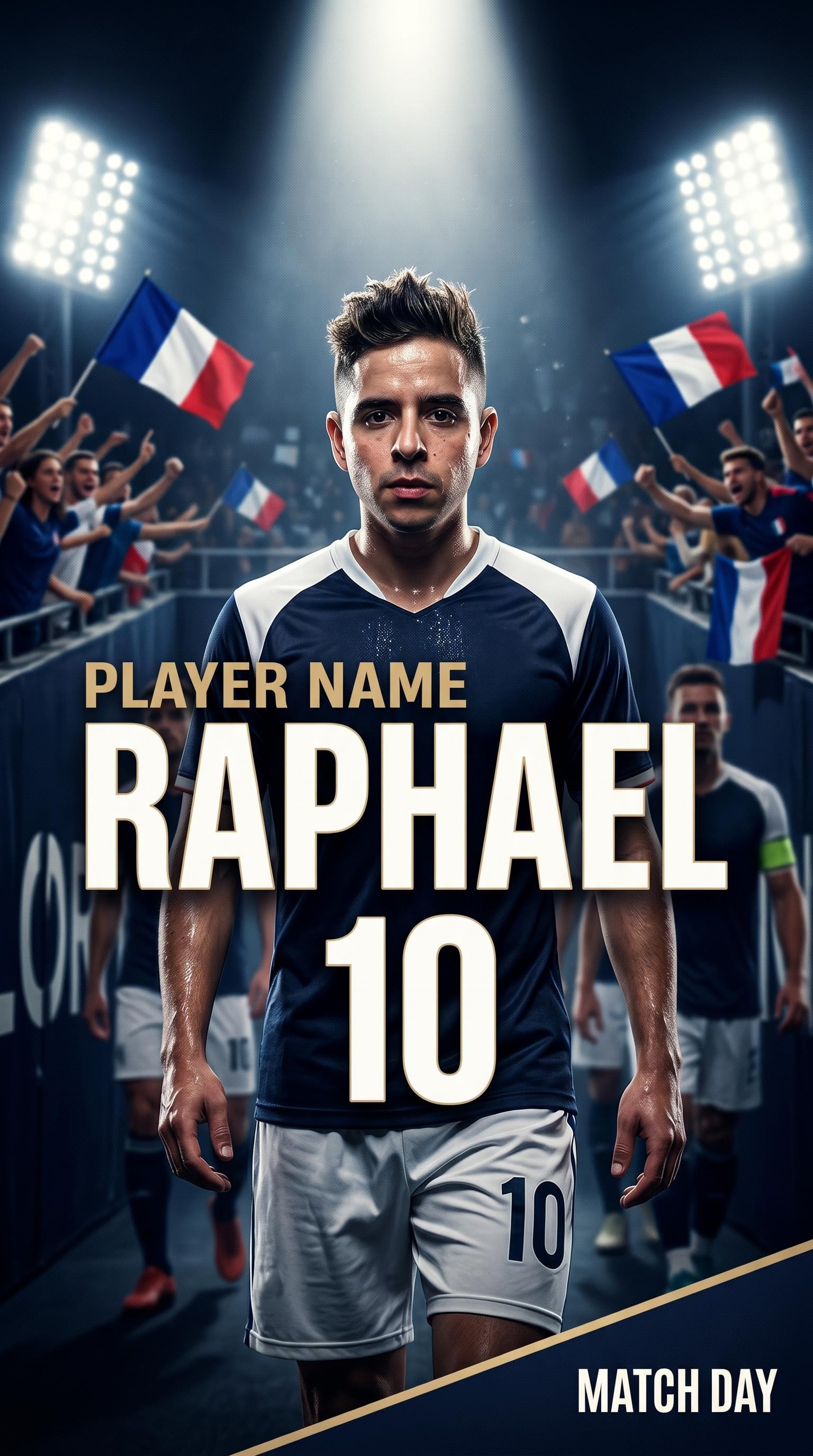 Pregame tunnel world cup football card, cinematic style, AI generated
