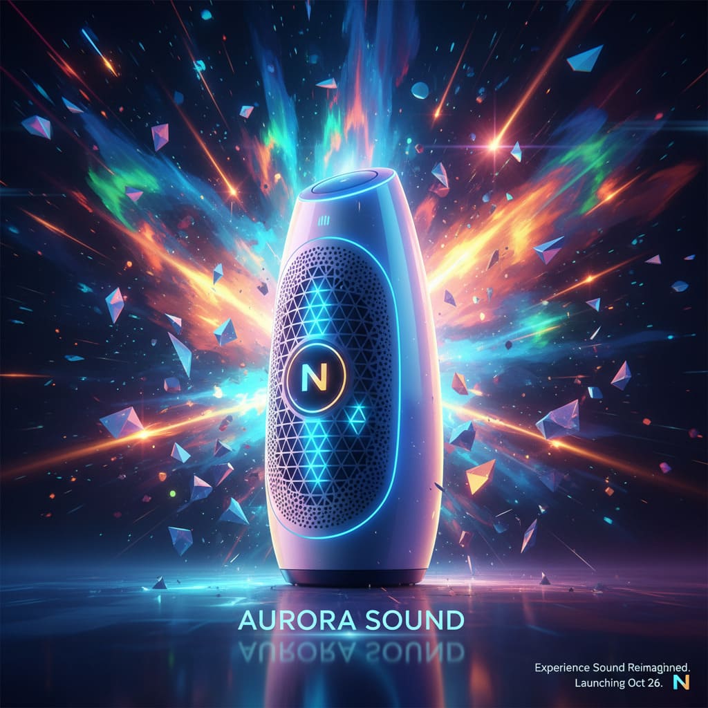 Product Launch Poster, Vibrant Colors