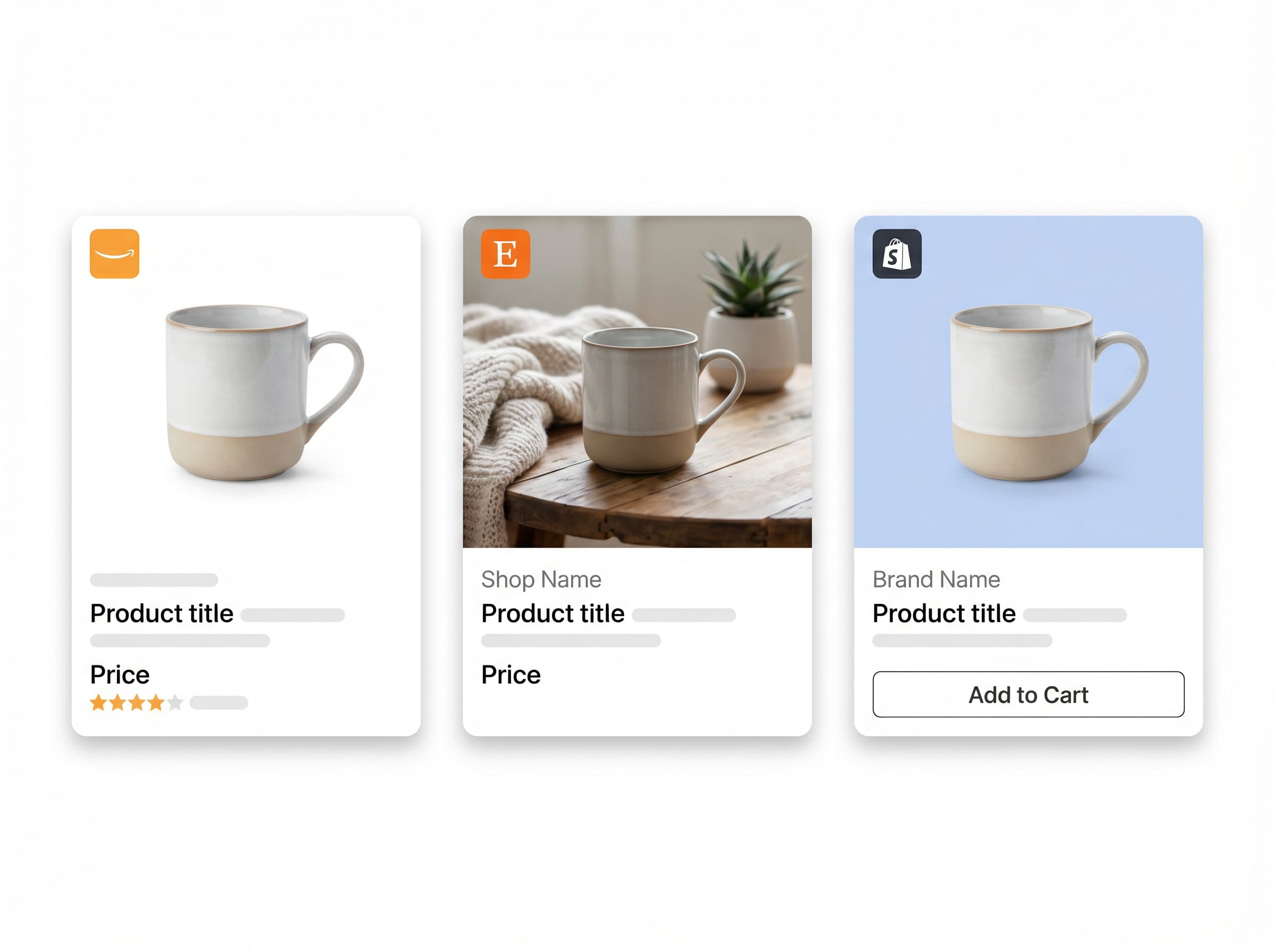 Product photo background requirements compared across Amazon, Etsy and Shopify