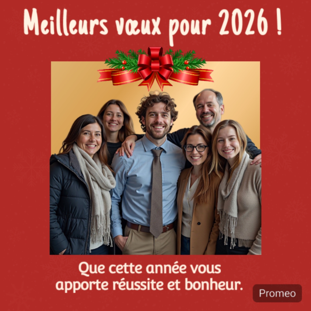 Carte de vœux professionnelle prête à envoyer pour 2026