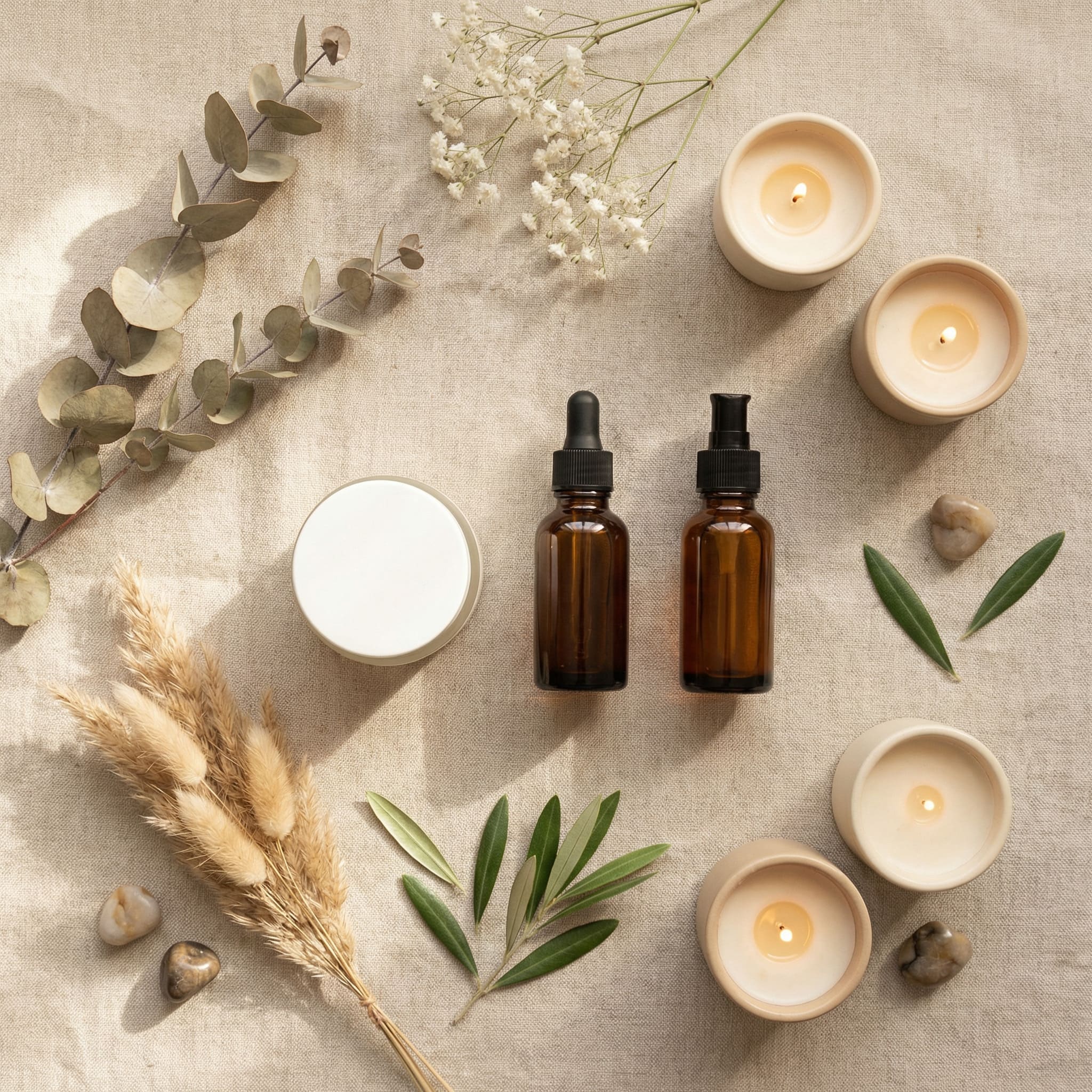 Flat lay lifestyle professionnel généré avec prompt ChatGPT