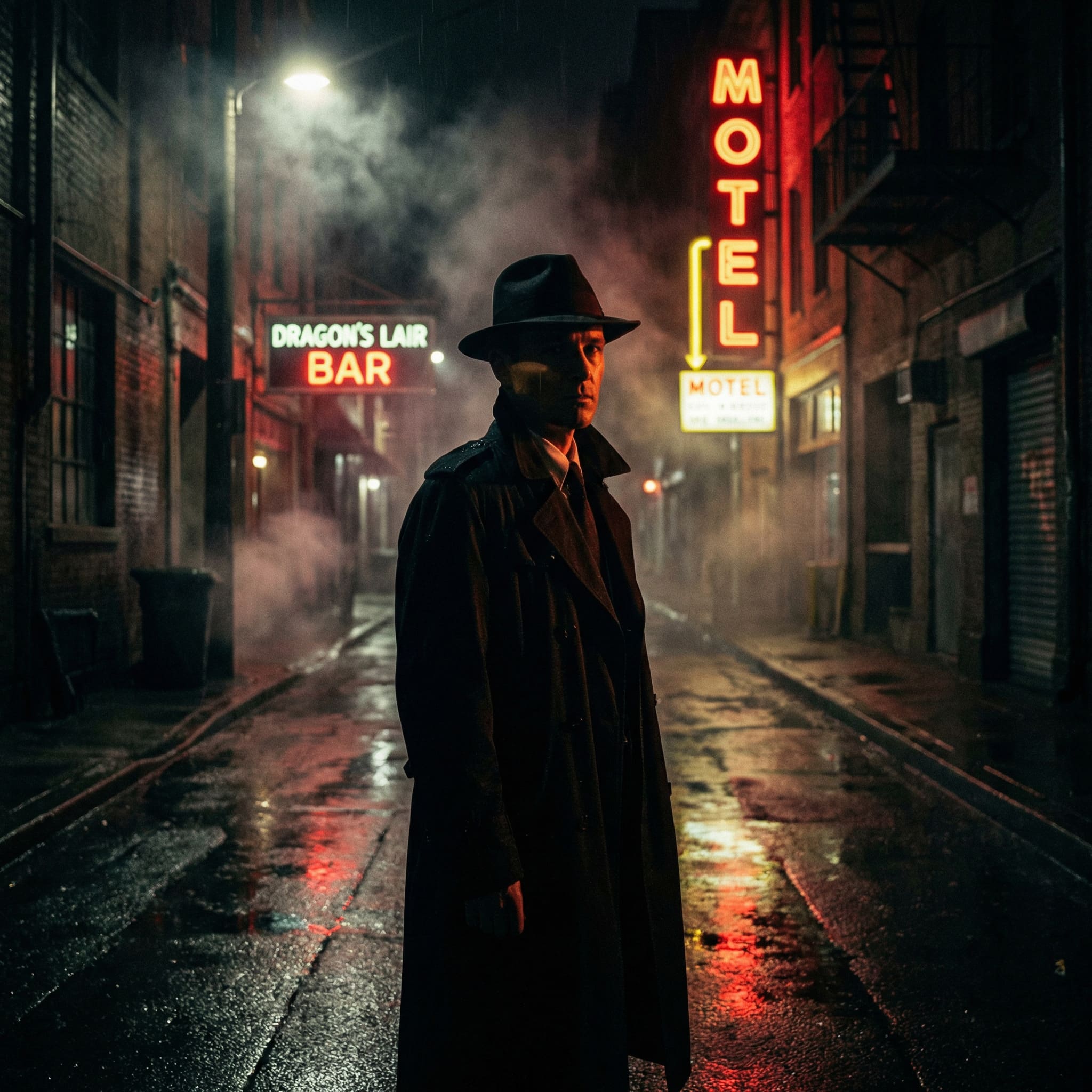 portrait cinématographique neo-noir généré avec prompt ChatGPT