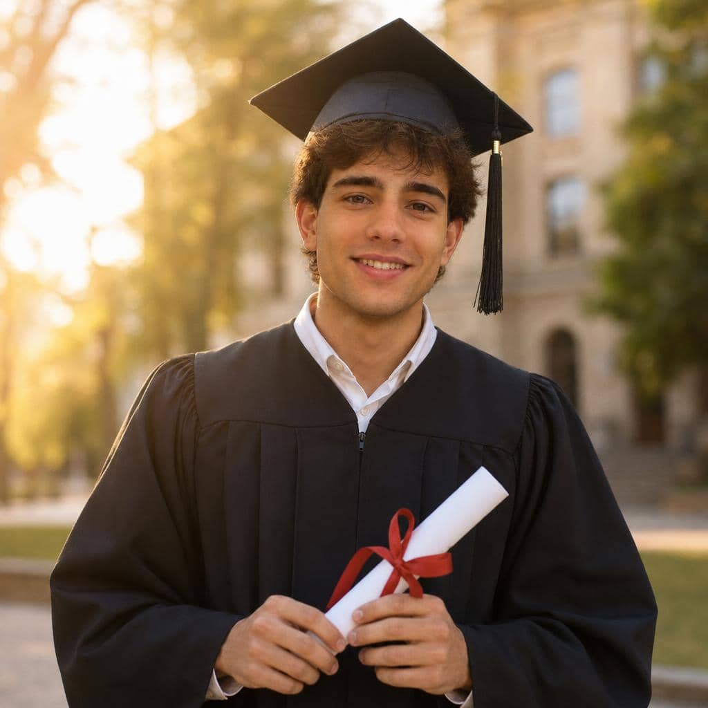 Foto de graduación de bachillerato transformada con IA en MyEdit