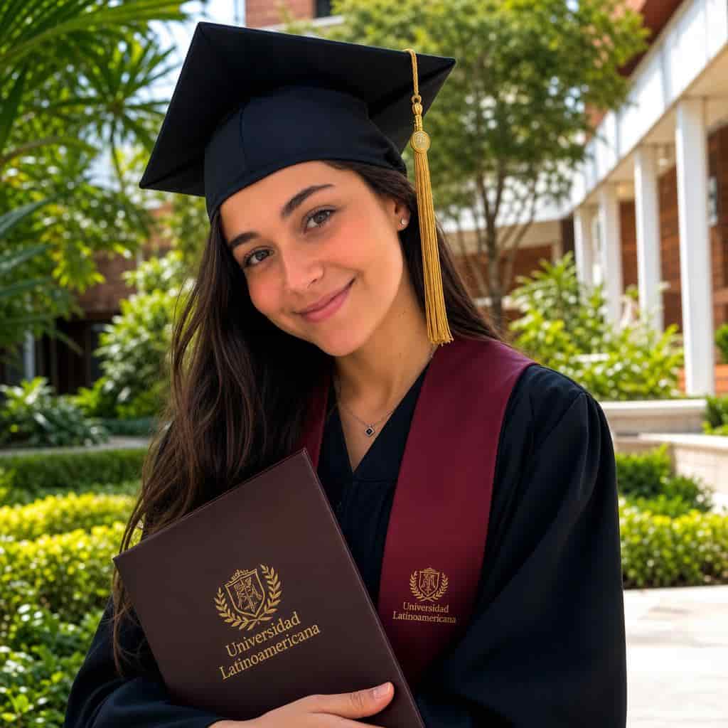 Foto de graduación Colombia Perú transformada con IA en MyEdit