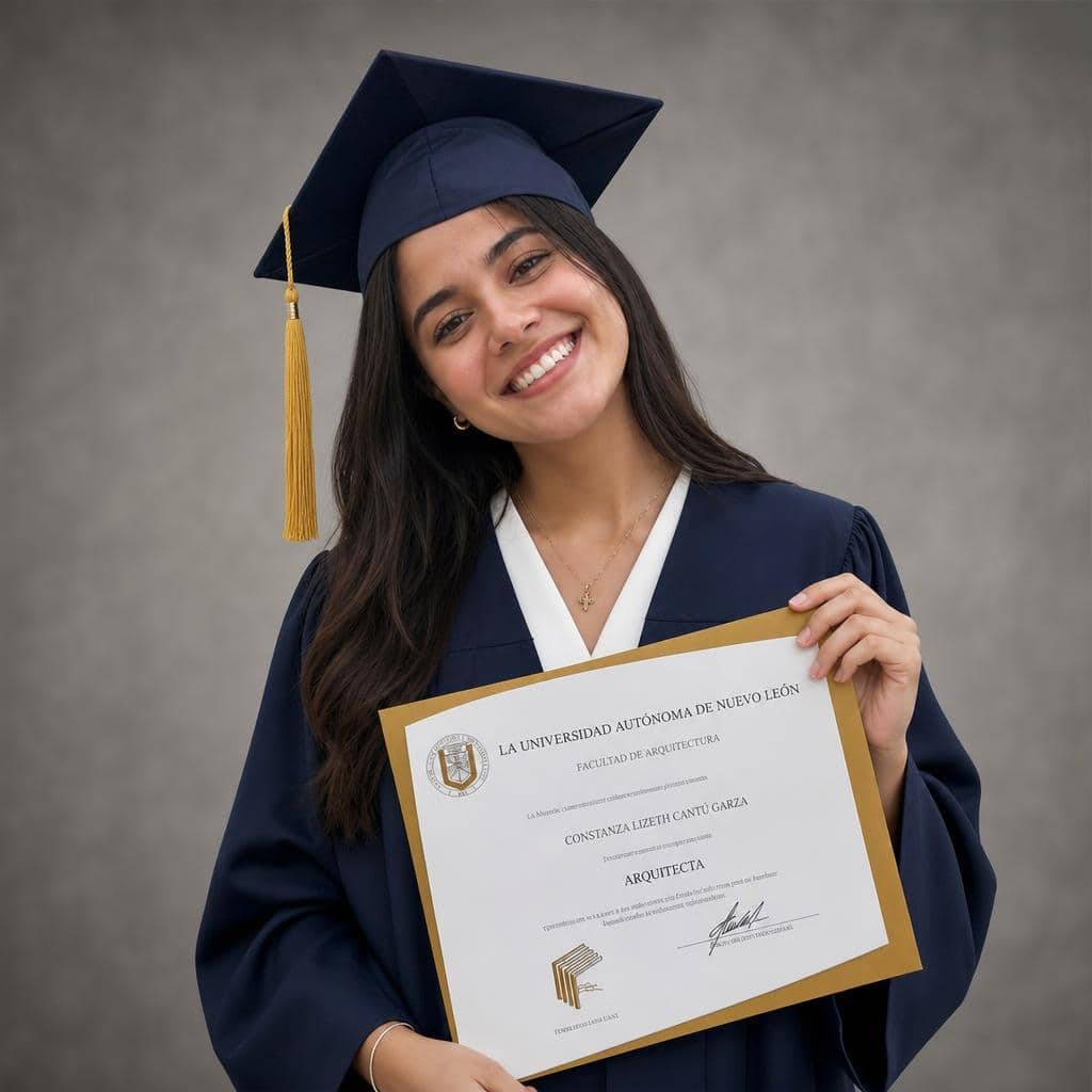Foto de graduación transformada con IA usando MyEdit