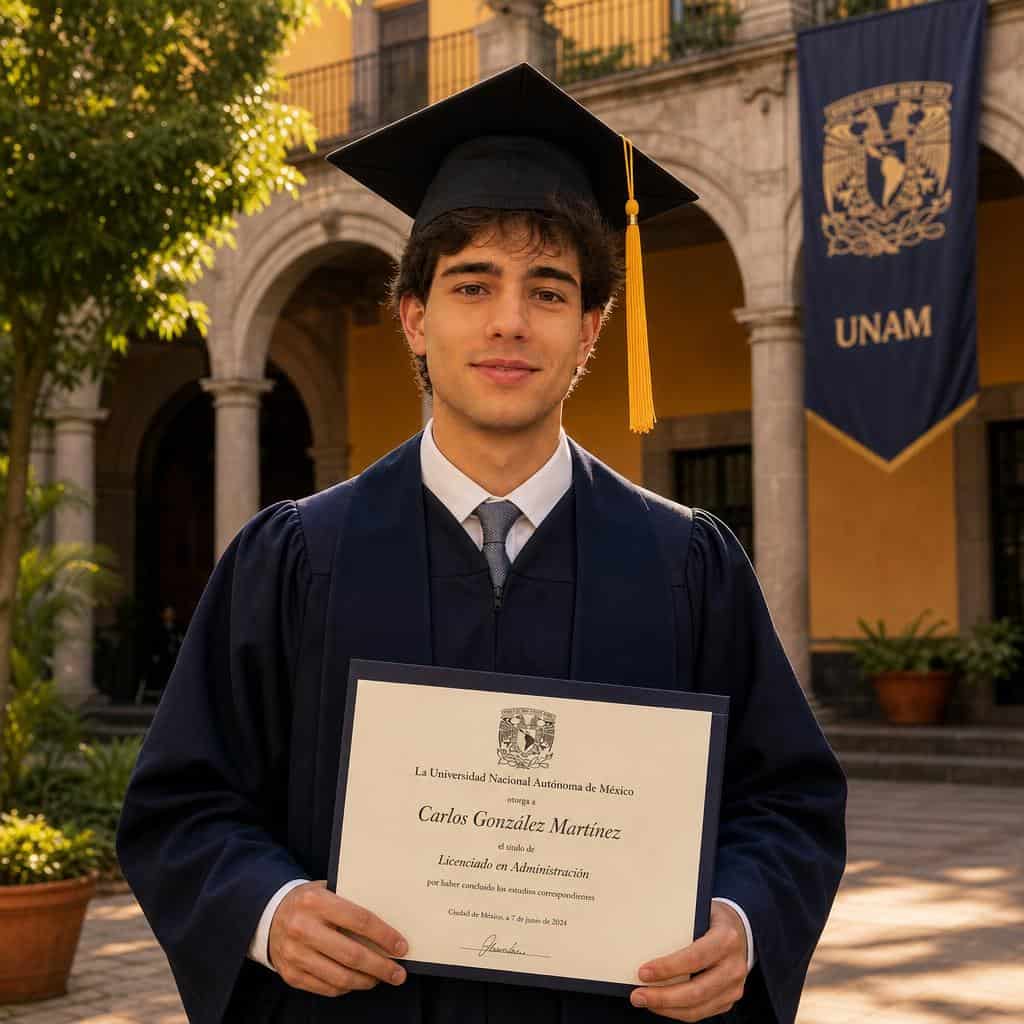 Foto de graduación México transformada con IA en MyEdit