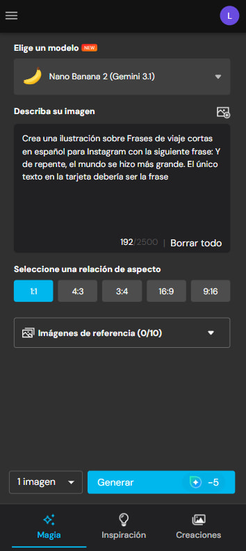 Prompt para generar imágenes con MyEdit