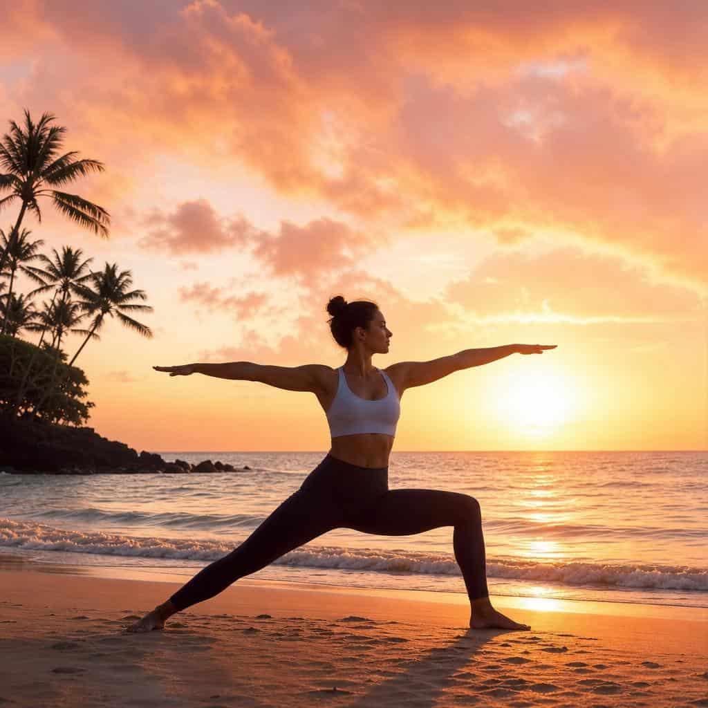 Imagen de yoga creada con el generador de imágenes con IA de MyEdit usando un prompt yoga