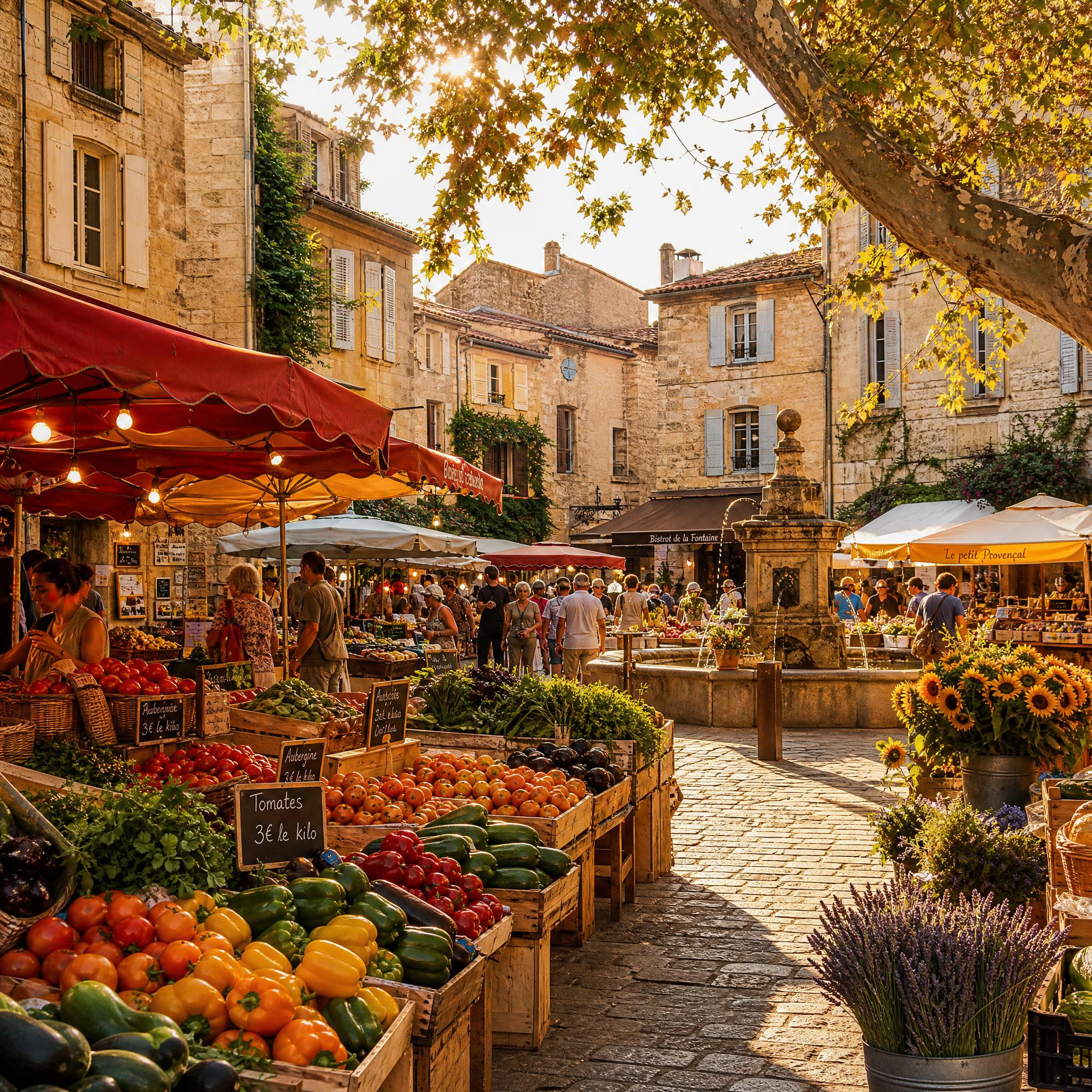 Marché Provençal en Fin de Journée