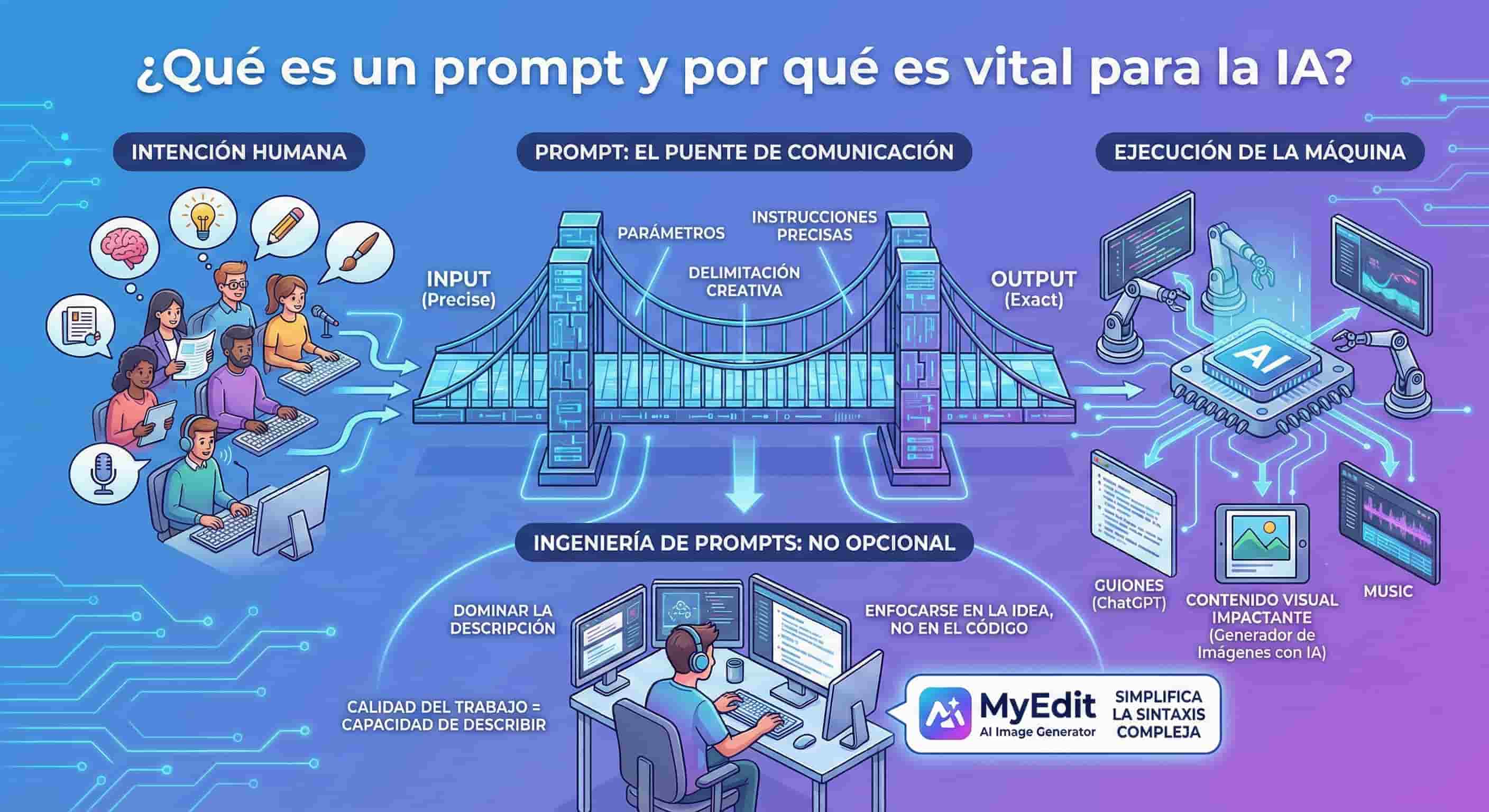 Infografía de la definición de un prompt IA