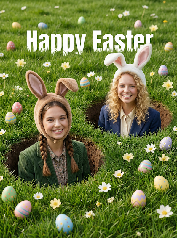 two womwn in bunny outfits in the rabbit holes