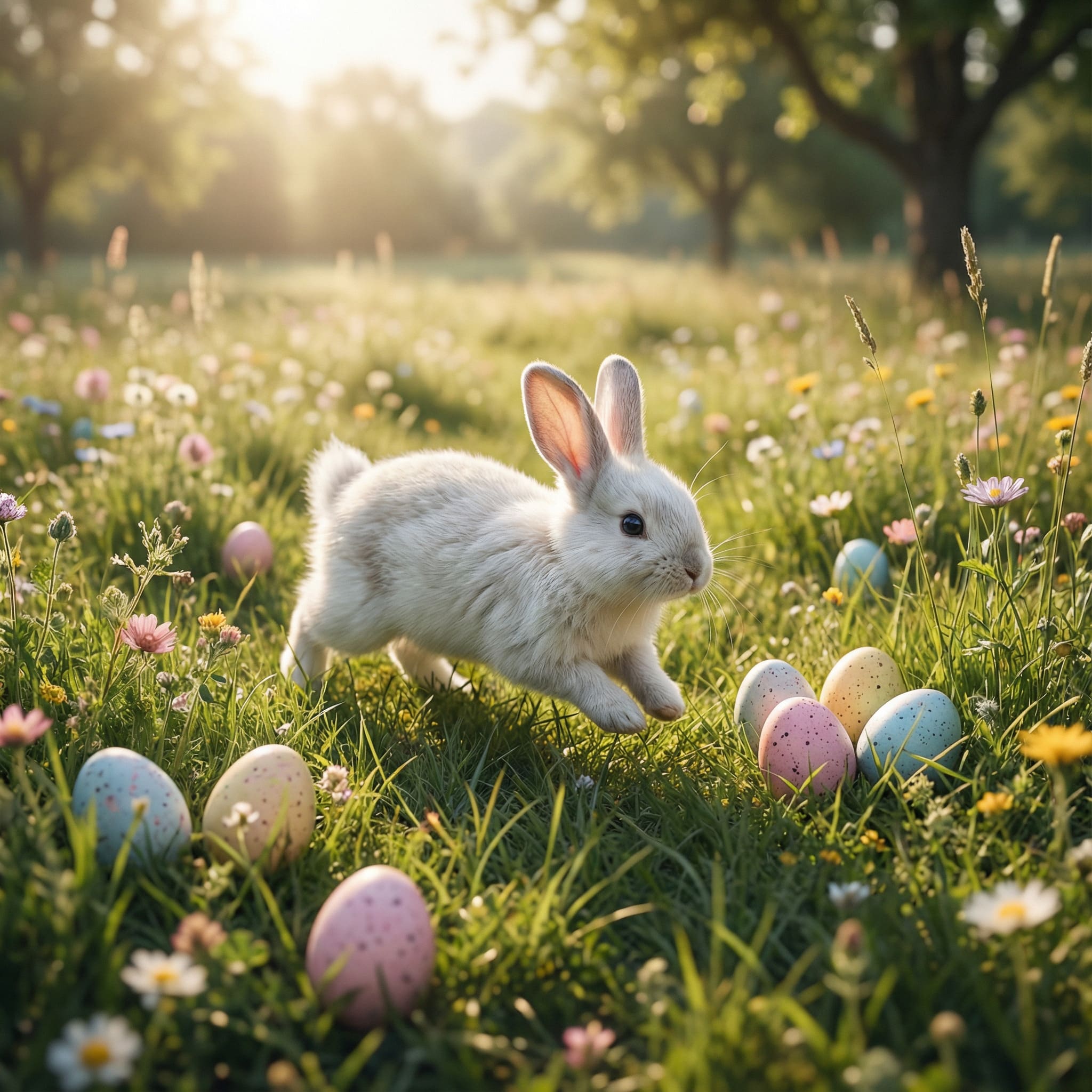 Realistic Bunny in Meadow AI Image