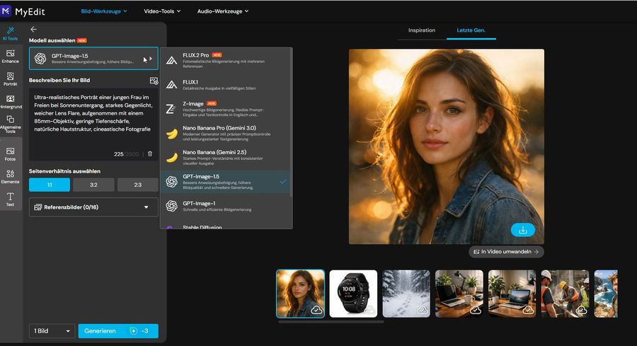 Realistische KI-Bilder erstellen mit MyEdit