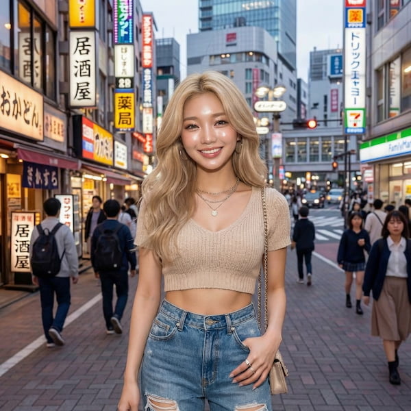 令和ギャルスタイルのAI加工例（After）