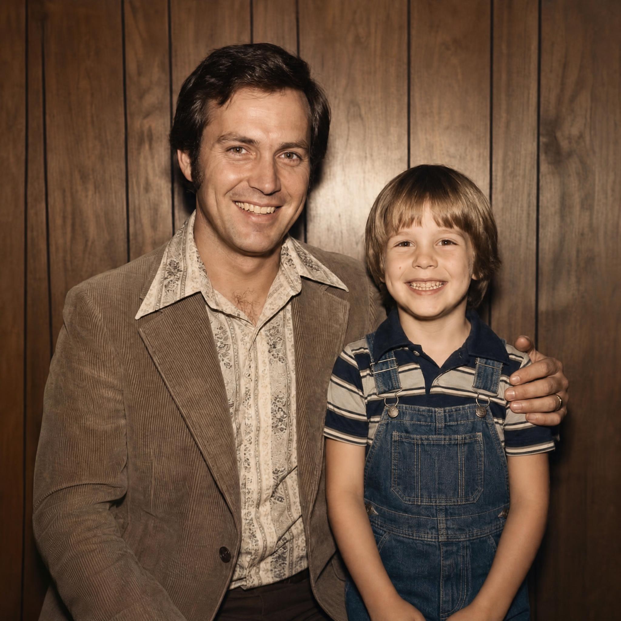 Foto de papá restaurada y coloreada con IA