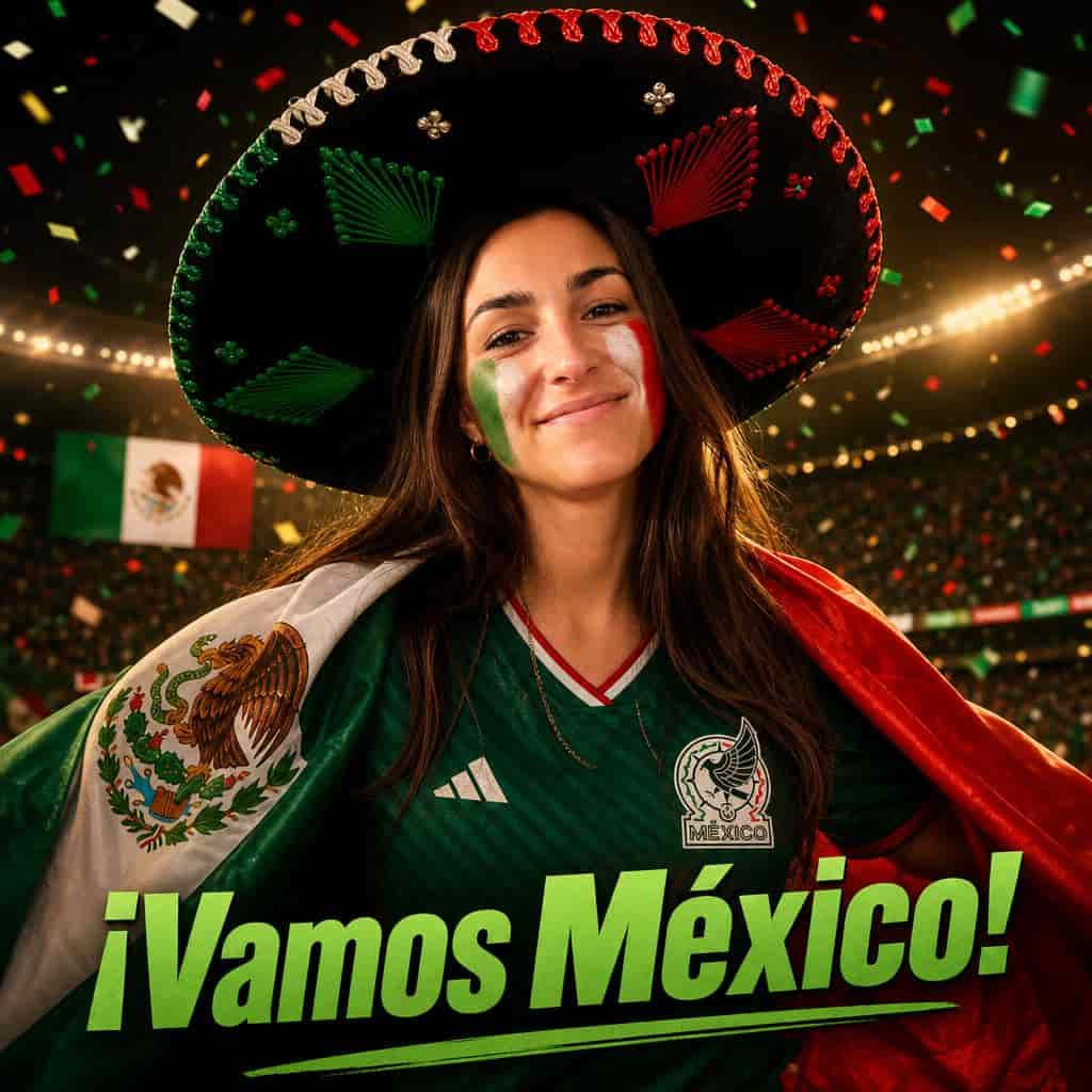 Retrato hincha de México creado con IA para el Mundial 2026