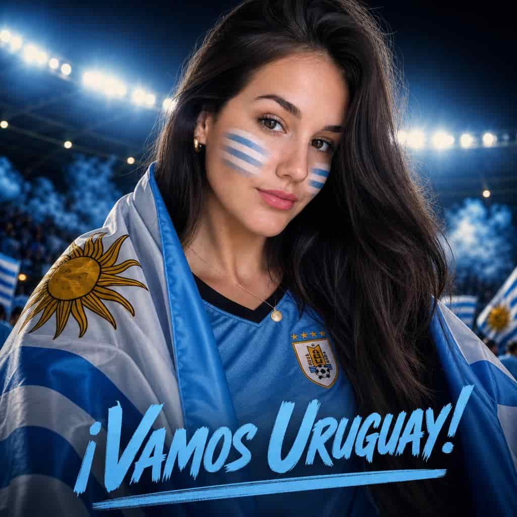 Retrato hincha de Uruguay creado con IA para el Mundial 2026