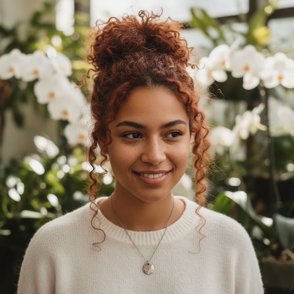 Reference photo before AI round face slimming hairstyle