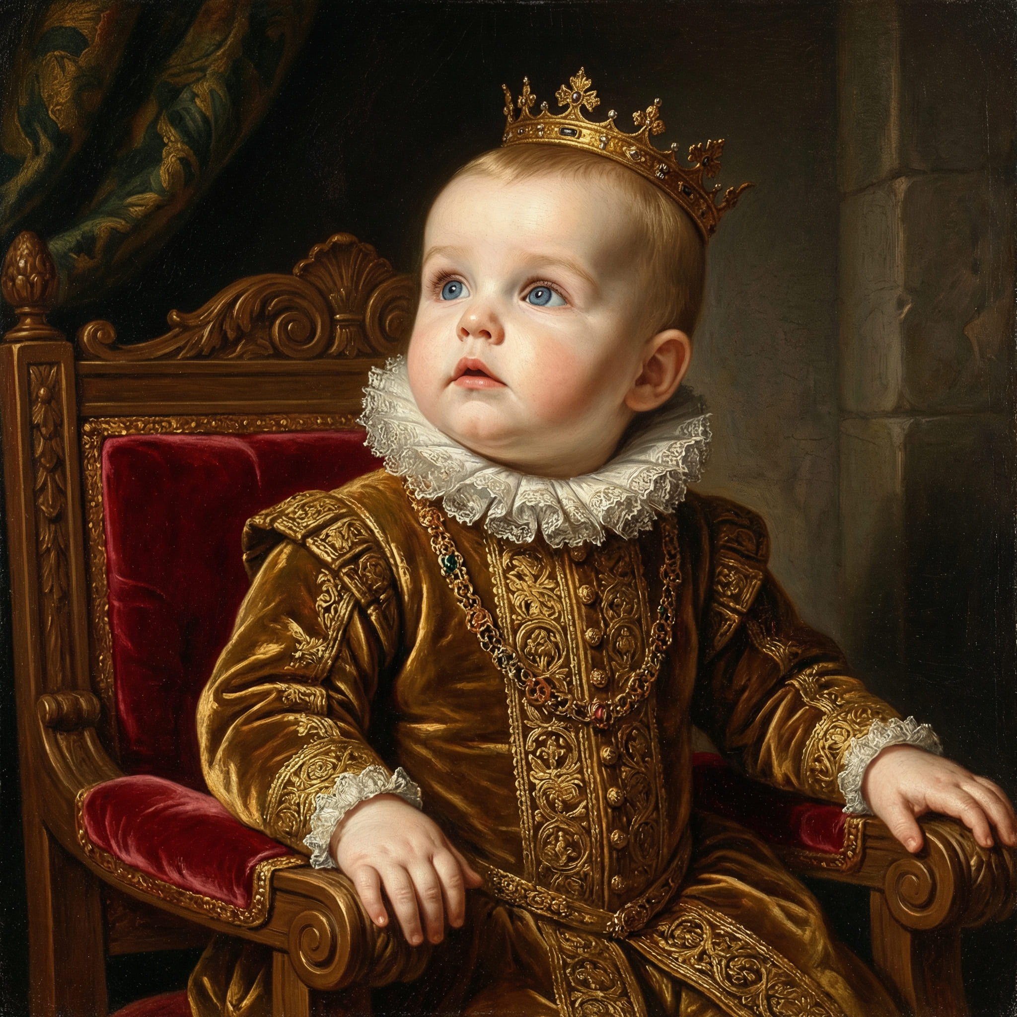 Renaissance style royal baby portrait