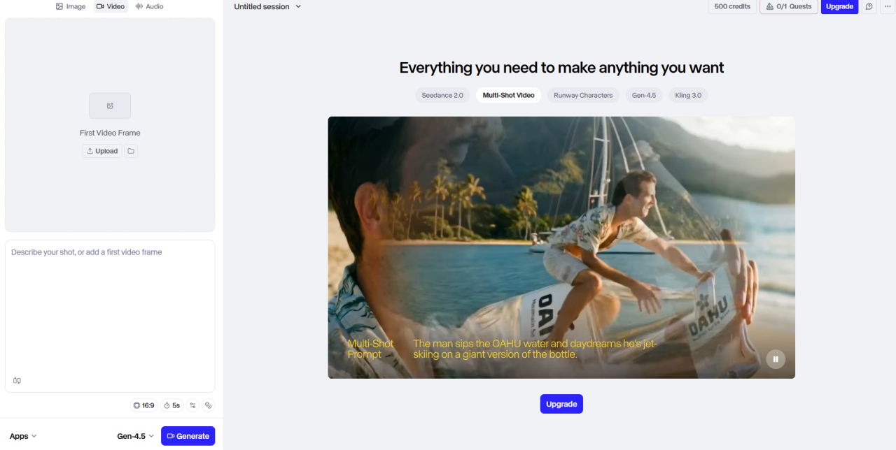 Runway AI video generation