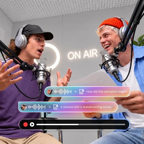 Studio de podcast et sous-titres