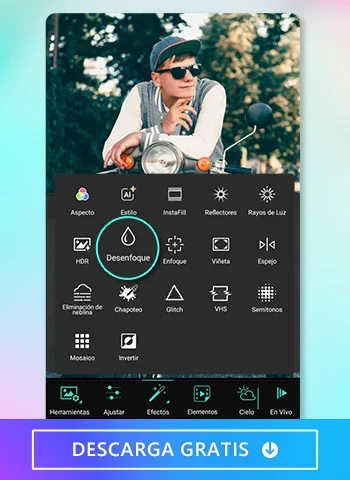 Usa PhotoDirector para difuminar fotos