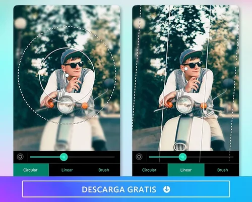 Usa PhotoDirector para escoger el estilo de desenfoque