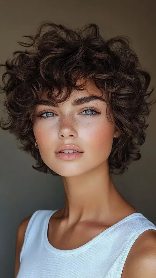 Imagen del Peinado Bixie rizado con volumen