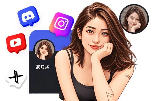 顔写真をイラスト化してプロフィール画像に