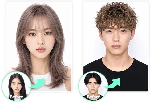 AI 髪型シミュレーションで様々な髪型が試せる