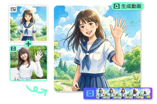 AI 動画人物入れ替えでキャラクターを動かしてストーリー表現