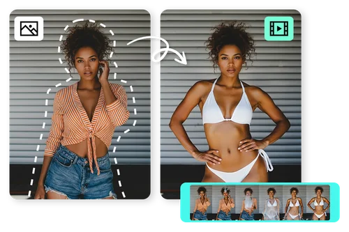 AI が自動で体のラインを検出・補正