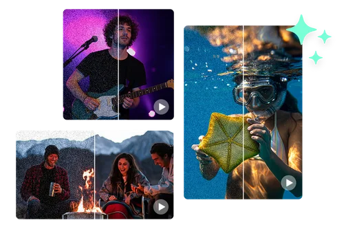 어두운 곳에서 촬영한 영상도 노이즈 없이 깨끗하게