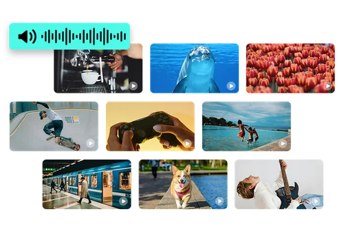 크리에이터를 위한 스톡 영상 자동 사운드 생성