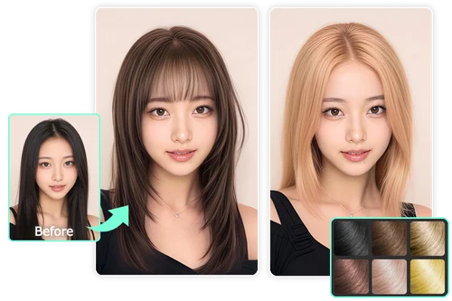 AI で前髪・髪色診断もできる
