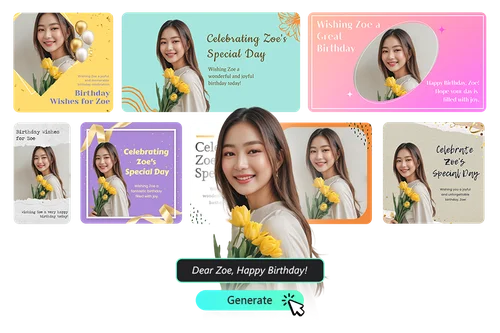 Créez instantanément des cartes d'anniversaire uniques !
