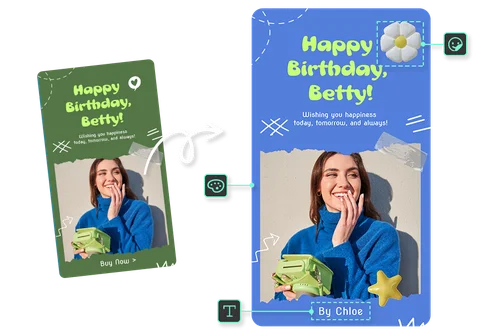 Les cartes d'anniversaire personnalisées générées par des modèles IA.