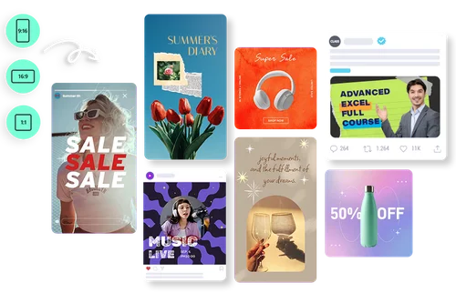 人目を引く SNS 投稿をオンラインで作成