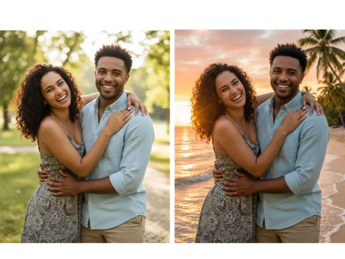  Beach Sunset Couple