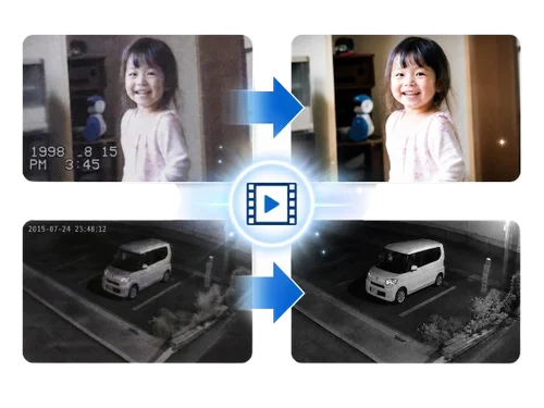 古いホームビデオや防犯カメラを HD 画質に